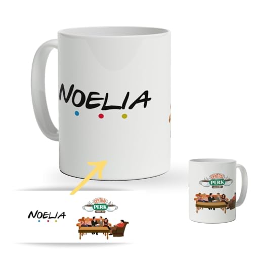 DEREGALOOS Taza Friends Personalizada con Nombre. Taza Desayuno Friki. Regalo Amigo Invisible Original. Regalos frikis personalizados. Varios diseños.