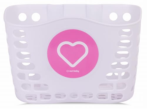 sun baby Cestino bici per bambini, cestino monopattino, in plastica resistente, montaggio facile, capacità max 0,5 kg, disponibili vari colori (Cuore - Bianco) sun baby Cestino bici per bambini, cestino monopattino, in plastica resistente, montaggio facile, capacità max 0,5 kg, disponibili vari colori (Cuore - Bianco)