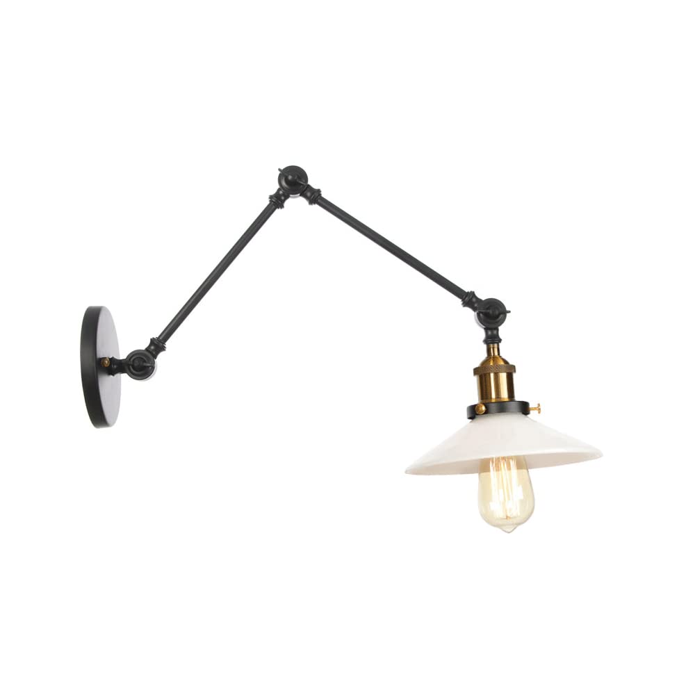 FYZDLAOR Hardwired Industrial Wall Sconce,Antique Vintage Wall Sconces,Lighting Industrial Vintage Style 1 Light Wall Sconces Adjustable Swing Arm Wall Sconce（E27）