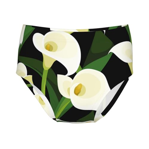 White Calla Lilies Flower Girls' Underwear Soft Cotton Little Girls Panties Comfort Briefs