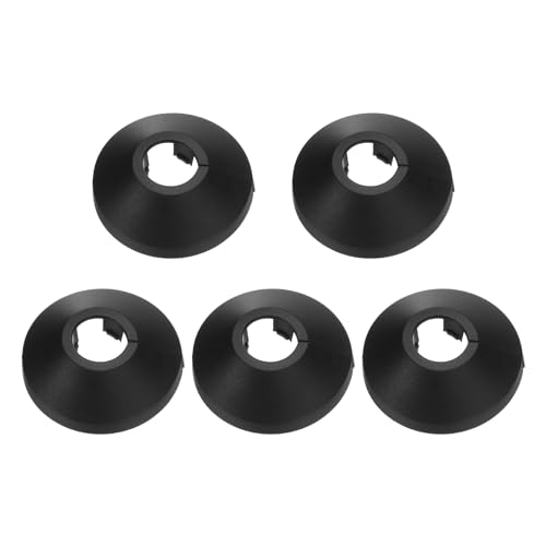 QUARKZMAN 5 Stück Rohrabdeckung Dekor 0,4 bis 0,5 Zoll (11-13 mm) Flansch Rohrabdeckung Dekor PP Kunststoff Sanitärabdeckung Platten Rosetten Wasserablauf, Schwarz