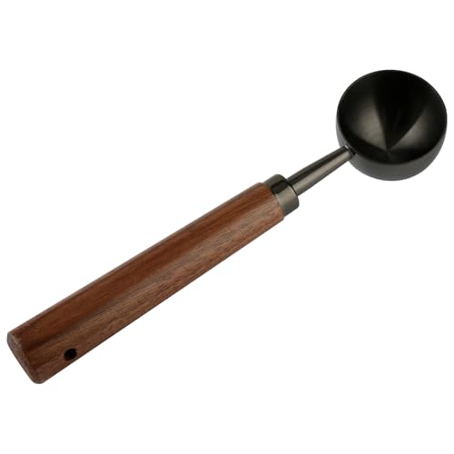 Bojueshaw Cuchara de café, cuchara medidora de café de 15 ml, cuchara de café de acero inoxidable, cucharada con mango de nogal natural, para café molido