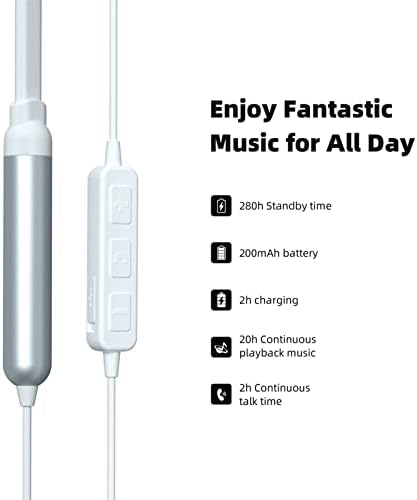 Soundmagic E11BT Neckband Bluetooth Headphones Wireless Earphones HiFi Stereo in Ear Headset with Microphone Noise Isolation Sports Earbuds Long Playtime Blue