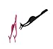 yueton Pack of 2 Stainless Steel False Eyelashes Extension Applicator Tool Fish Tail Clip Auxiliary Clip Tweezers Nipper Tool (Hot Pink+Black)