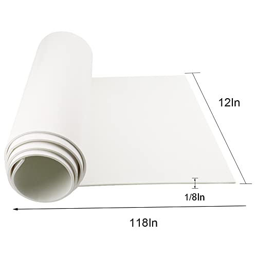 Image of DGSL Neoprene Adhesive Foam Sheets, 12'' W x 118'' L x 1 /18'' Thick Sponge Self Adhesive Rubber Padding Sheet Closed Cell Foam Sheet Roll for DIY, Multi-Function Soundproof Rubber Mat, White