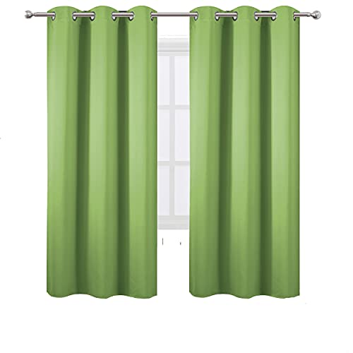 Image of LEMOMO Light Green Thermal Blackout Curtains /42 x 72 Inch /Set of 2 Panels Room Darkening Curtains for Bedroom