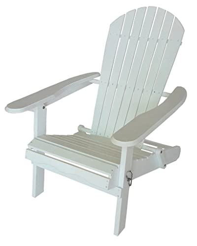 Leigh Country Folding White Adirondack Chair for Patio, Deck or Yard