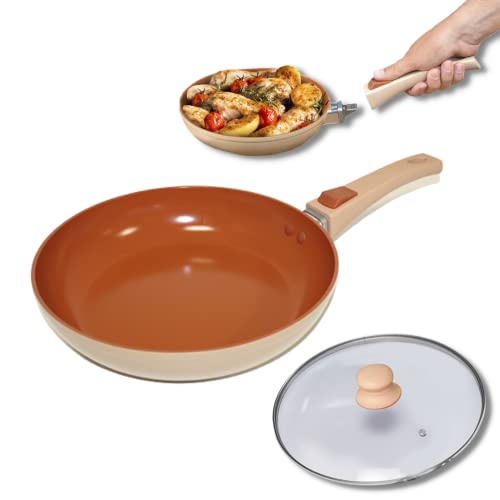 Sartén Antiadherente CLAY CORE - Revestimiento de Terracota 24 Cm Mango extraíble de...