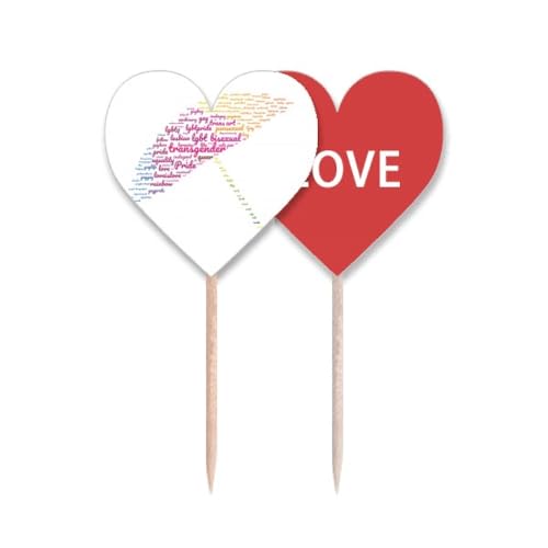 Drapeau amour cœur LGBT pic pour gâteau et décoration buffet - 2