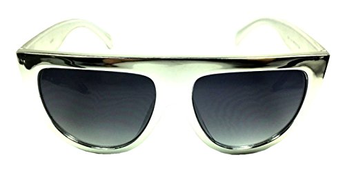 Retro Metallic Round Flat Top Sunglasses2