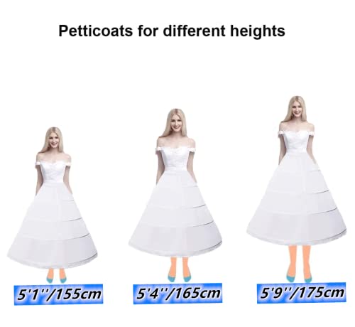 Women's Petticoat 4/6 Hoop A-Line Underskirt Crinoline Floor Length Wedding Ball Gown3