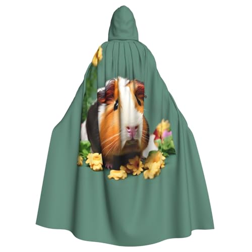 Cape à capuche avec imprimé fleuri et cochons d'Inde motif original