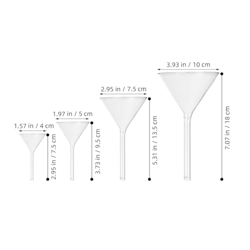 Embudo triangular de vidrio anticaídas para rellenar botellas pequeñas de esencias sin derrames 2