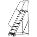 Ballymore Co Inc 11 Step Steel Safety Rolling Ladder W/Weight Actuated Lock Step 24"W Expanded Step - WA113214X