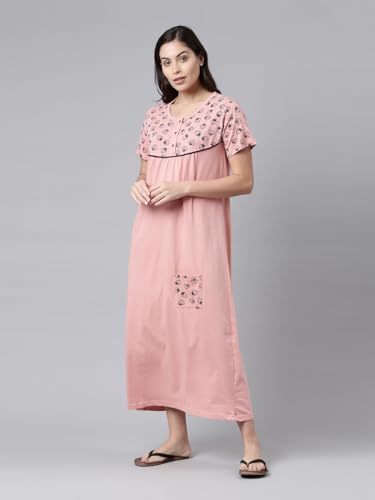 Image of KRYPTIC Womens Pure Cotton Printed Maxi Nightdress