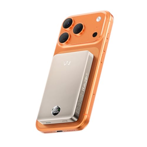 iWALK Magnetisches Powerbank, Qi2 zertifiziert 15W Magnetisches Ladegerät mit LED Display, 30W PD Schnellladung, 10.000mAh Akku Pack, Ergonomisches Design, für iPhone 16/15/14/13/12 Serie