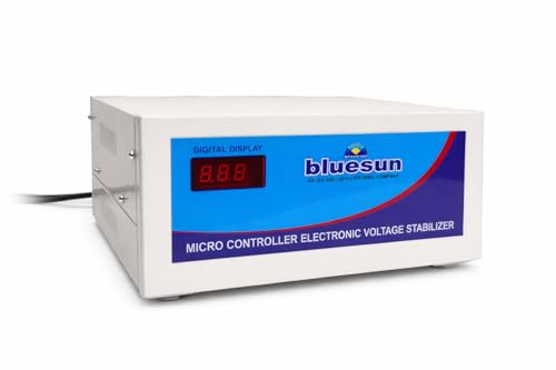 Image of Bluesun 1 KVA Automatic Voltage Stabilizer (90V-300V) for Home Appliances, LED TV & Refrigerator - High Performance Aluminium Winding, Digital Display & Low /High Voltage Cut-Off Protection