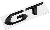 Emblème en métal GT Auto Adhésif Logo Badge pour Peugeot GT Logo 307 206 207 208 301 405 407 508 2008 3008 5008, Autocollant 3D de remplacement arrière (Noir)