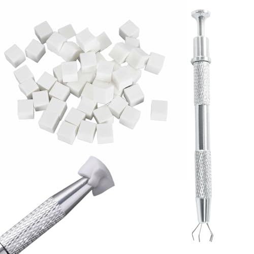 YUZNA 200 Pièces Éponge Ongle, Avec Pince Métallique, Nail Art Brosse Éponge, Pinceau Dégrader, Idéal pour Babyboomer Ongle et Baby Boomer Designs (Blanc)