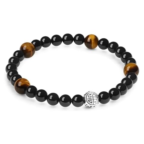 COAI Tiger Eye Black Tourmaline Bracelet for Men Cover