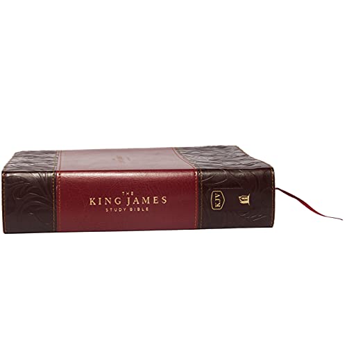 KJV, The King James Study Bible, Leathersoft, Burgundy, Thumb Indexed, Red Letter, Full-Color Edition: King James Study Bible, Burgundy, Leathersoft, Full-Color Edition