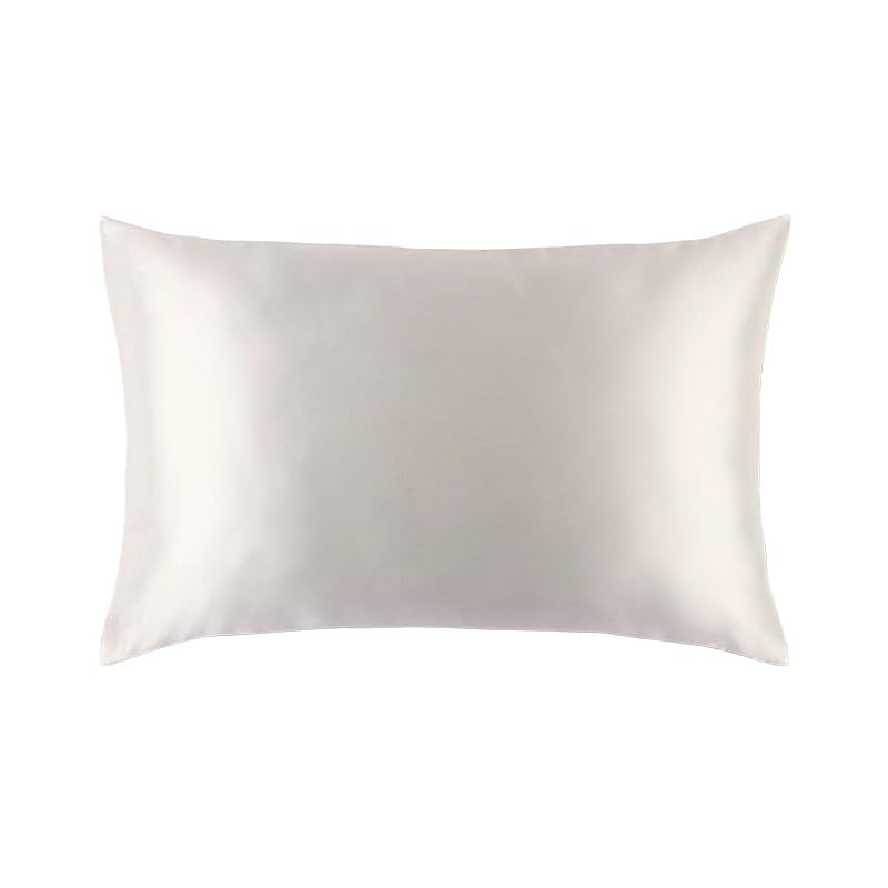 Funda Almohada Funda de Almohada de Seda Morera de 19 mm con Cremallera Oculta Funda de Almohada de Seda auténtica con Funda Almohada Saten(White)