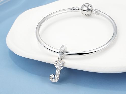 Silver Letter Charm Fit for Pandora Charms Bracelet Alphabet Initial Crown Charms Beads Jewelry Gifts for Women2
