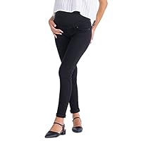 MAMAJEANS Milano - Umstandsmode Jeans Damen Skinny Fit Jeggings, Mit Band Für die gesamte Schwangerschaft (3XL - 46, Schwarz)
