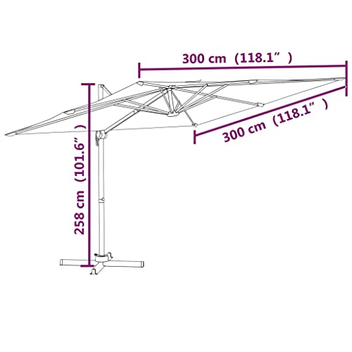 Parasol excéntrico ajustable con manivela y estructura de aluminio 7