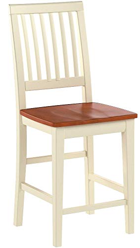 Butaco East West Furniture Vernon de altura para barra, madera, acabado buttermilk y cerezo, juego de 2 miniatura 4