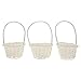 LIFKOME 3Pcs Oval/ Rund/ Heart Weiden Rattan Blumenkorb Hochzeit Blumenmädchen Körbe Handwebkorb mit Griff Mini Woven Körbe Weidenblumenkorb Gewebt Eier Bonbonkorb