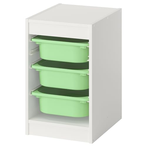 Rangement TROFAST blanc et vert clair pour optimiser les petits espaces - 2