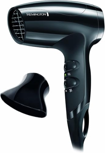 Remington Secador de Pelo Pequeño Compact, Secador de Viaje, 1800 W, Concentrador, 3 Temperaturas, 2 Velocidades, Función Eco Ahorro Energía, Rejilla Trasera Desmontable, Gancho Para Colgar, D5000