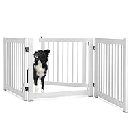 【Freestanding Dog Gate】Freestanding design, no need to drill on the wall for installation, this wooden pet gate can be folded into a Z shape to barricade small pets from entering and exiting, suitable for the house, stairs, doorway. 【Folding Design】F...