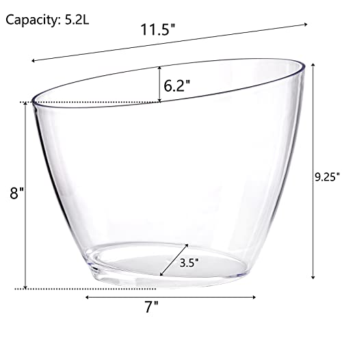image for Lawei 2 Pack Acrylic Ice Bucket, 5.2L Clear Plastic Champagne Wine Buc