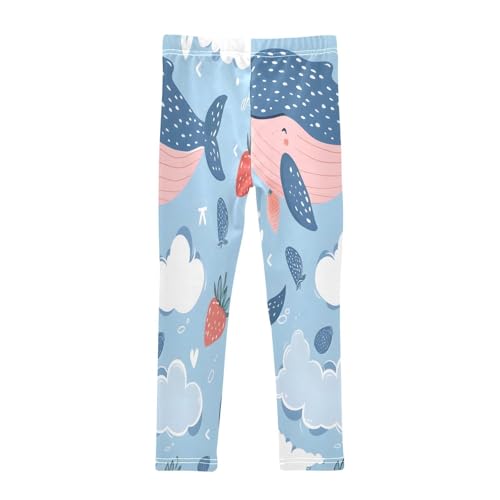 Bolaz Toddler Girls Leggings Printed Yoga Pants Leggings Whale Strawberry Clouds for Kids2