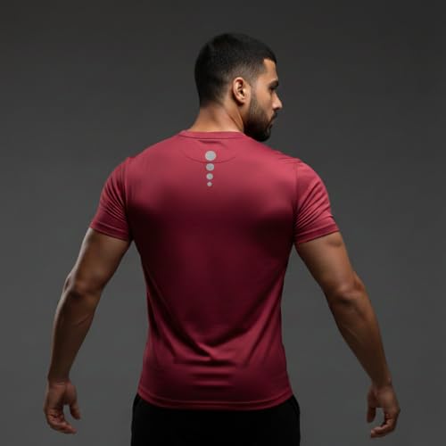 Image of Round Neck Moisture Absorbing Performance Half Sleeve Slim Fit T-Shirt for Men | Quick Dry Technology | Light Weight & Breathable Fabric | Ideal for Indoor & Outdoor Physical Activity