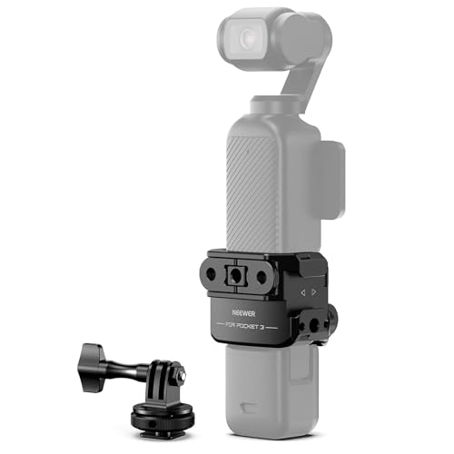 Image of NEEWER Pocket 3 Cage & Action Camera Adapter Compatible with DJI Osmo Pocket 3 and Action 2 Magnetic Mount, Aluminum Alloy Rig with 1 /4 inch Thread and Cold Shoe for Extension Accessories, AC009 Pro