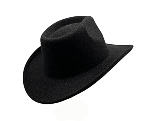 Wool Cowboy Hat For Men Women Western Cowgirl Hats Felt Fedora Hat Cowboy Costume Black #TOP3