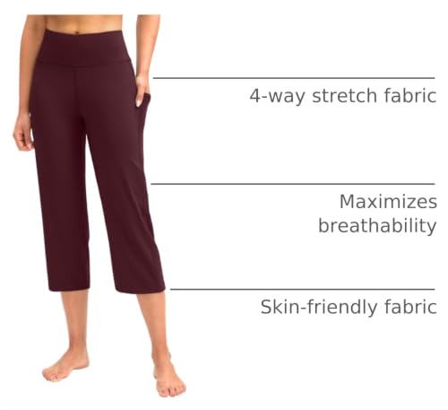 Image of G Gradual Capri Pants for Women High Waist Workout Yoga Pants with Pockets Tummy Control Leggings Crop Straight
