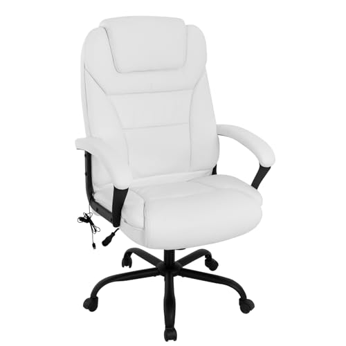 Big & Tall Office Chair 500lbs, Ergonomic PU Leather, Beige