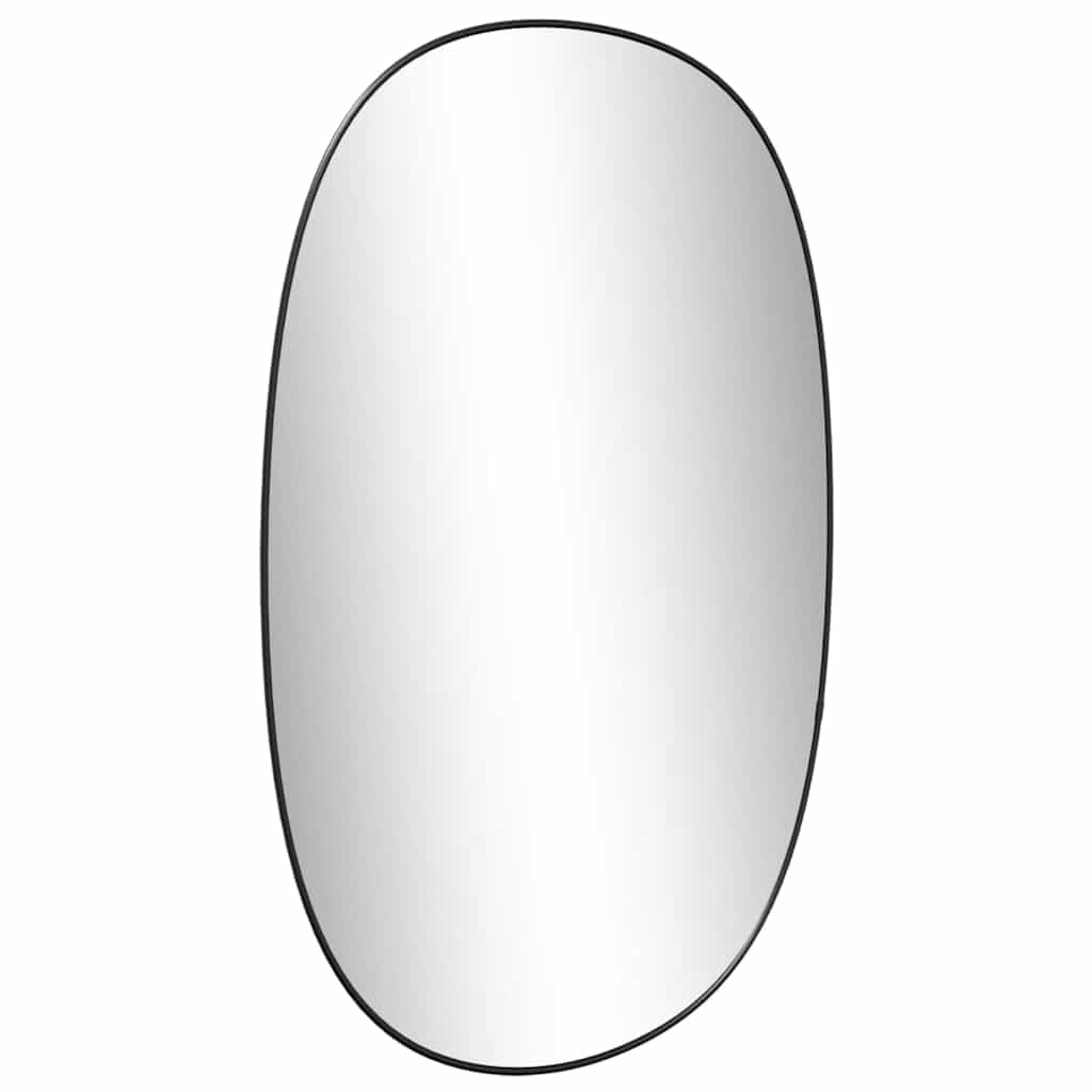 Wandspiegel Schwarz 80x50 cm Glas PVC Rahmen, dekorativer Kosmetikspiegel für Schlafzimmer Badezimmer Flur, klarer Spiegel für Styling Schminken Rasur und Raumwirkung