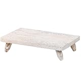 Ein Hauch von Natur in Ihrem Zuhause: Dekoratives Brett Holztablett für den Landhausstil. Nutzen Sie es als Teetablett, Betttablett oder Sofatablett auf dem Couch für gemütliche Momente. Schmucktablett modern im Badezimmer als Bad Accessoires