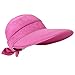 EPGW Women's UV Protection Wide Brim Summer 2in1 Visor Sun Hat, Rose