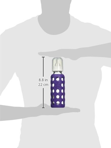 Miniatura 5 de Lifefactory 9-Ounce BPA-Free Glass Baby Bottle with Protective Silicone Sleeve and Stage 2 Nipple, Royal Purple