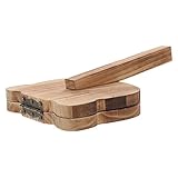wrtgerht Tortillapresse Holzknödelmaschine: Knödel SkiMaker Presser KitcheDough Presswerkzeug for Pancake Pie Pizza Ravioli Chapati Roti Taco CorBrown Küchengeräte (Color : Brown, Size : 26X15X3CM)