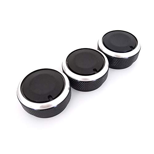 Pack of 3 Special Interior A/C Air Conditioning Heat Control Switch Knob Button Cover Cap Decoration Trim For Toyota VIOS(2002-2006) Vela Vitz YARI & Tacoma, Replacement Knob (BLACK)