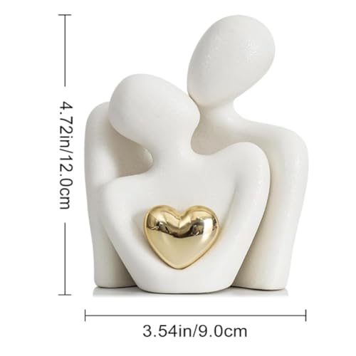 Arivend Mini Couple Statue Abstract Sculpture Home Decor Knick Knacks Couples Love Office Show Pieces White A - Image 6