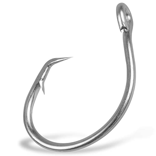 Fishing Hooks Tuna Circle Hook - 80pcs Stainless Steel Big Game Hooks 2X Strong Fish Short Shank Circle Saltwater Hook 13/0