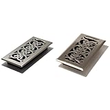 Decor Grates Scroll Floor Registers, Brushed Nickel, 4x10 and 4x8